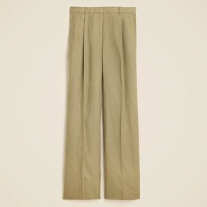 New JCREW Size 4 Wide Leg Essential Pant in Linen Dusty Fatigue $128 BW528